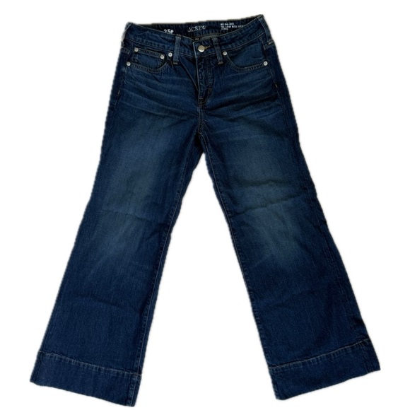 J. Crew Low Rise Denim Trouser Jean - Wide Leg - Size 25 Petite - 25P - Picture 6 of 9